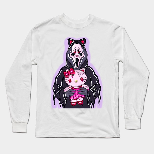 Voodoo Kitty Long Sleeve T-Shirt by BreezyArtCollections 